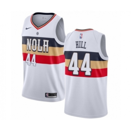 Women's Nike New Orleans Pelicans 44 Solomon Hill White Swingman Jersey - Earned Edition