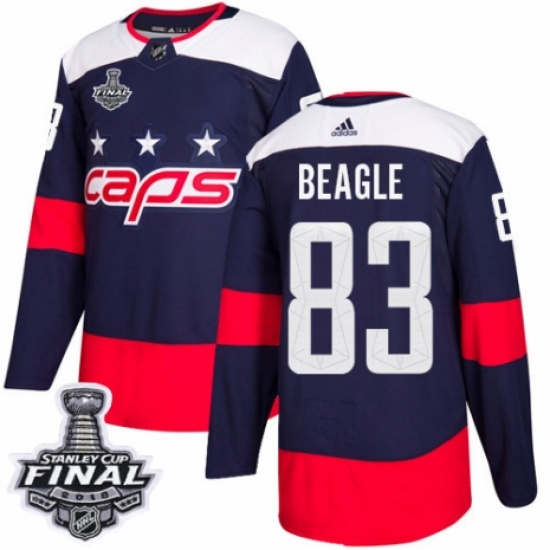 Youth Adidas Washington Capitals 83 Jay Beagle Authentic Navy Blue 2018 Stadium Series 2018 Stanley Cup Final NHL Jersey