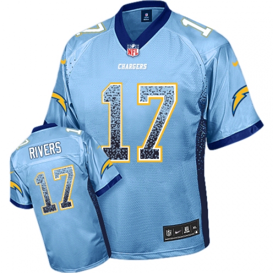 Youth Nike Los Angeles Chargers 17 Philip Rivers Elite Electric Blue Drift Fashion NFL Jersey