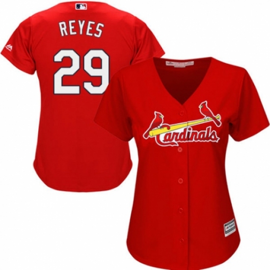 Women's Majestic St. Louis Cardinals 29 lex Reyes Authentic Red Alternate Cool Base MLB Jersey