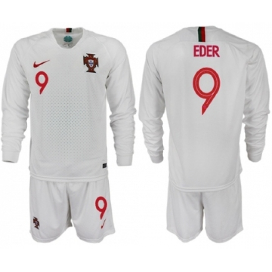 Portugal 9 Eder Away Long Sleeves Soccer Country Jersey