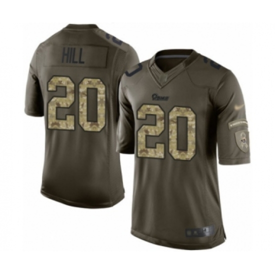 Men's Los Angeles Rams 20 Troy Hill Elite Green Salute to Service Football Jersey