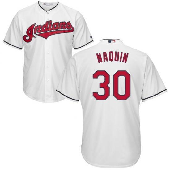 Youth Majestic Cleveland Indians 30 Tyler Naquin Authentic White Home Cool Base MLB Jersey