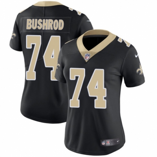 Women's Nike New Orleans Saints 74 Jermon Bushrod Black Team Color Vapor Untouchable Limited Player NFL Jersey