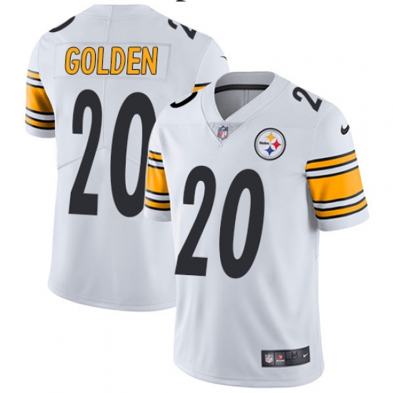 Men's Nike Pittsburgh Steelers 20 Robert Golden White Vapor Untouchable Limited Player NFL Jersey