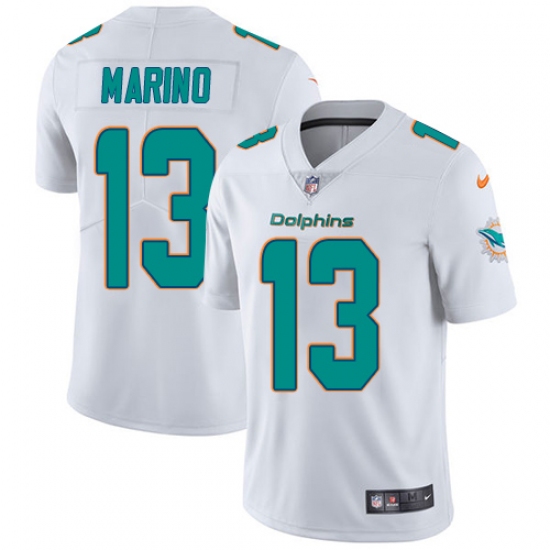 Men's Nike Miami Dolphins 13 Dan Marino White Vapor Untouchable Limited Player NFL Jersey