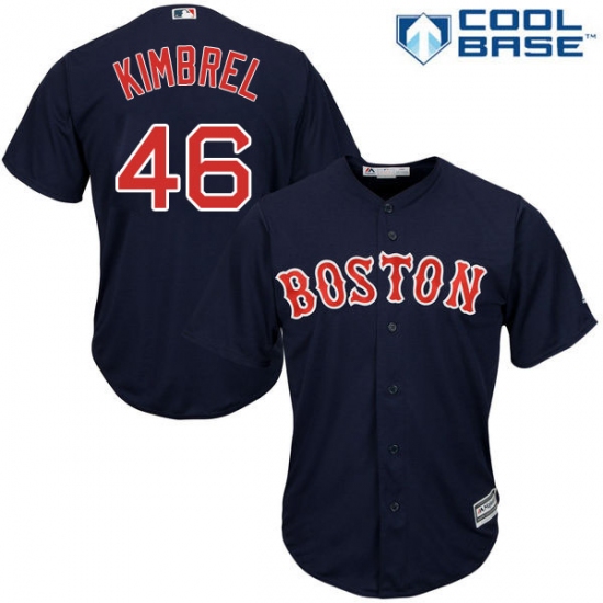 Youth Majestic Boston Red Sox 46 Craig Kimbrel Authentic Navy Blue Alternate Road Cool Base MLB Jersey