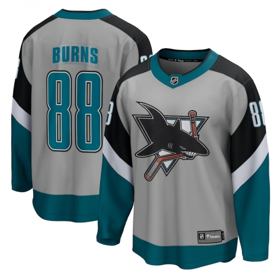 Men's San Jose Sharks 88 Brent Burns Fanatics Branded Gray 2020-21 Special Edition Breakaway Player Jersey