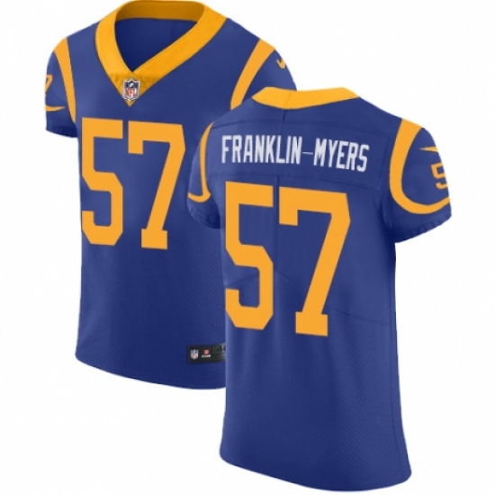 Men's Nike Los Angeles Rams 57 John Franklin-Myers Royal Blue Alternate Vapor Untouchable Elite Player NFL Jersey