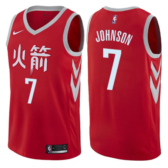 Youth Nike Houston Rockets 7 Joe Johnson Swingman Red NBA Jersey - City Edition