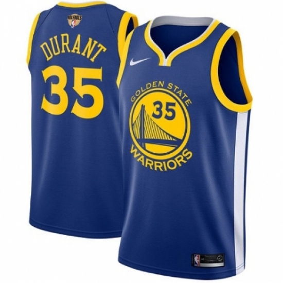 Men's Nike Golden State Warriors 35 Kevin Durant Swingman Royal Blue Road 2018 NBA Finals Bound NBA Jersey - Icon Edition