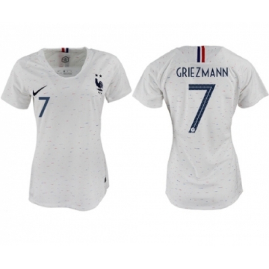 Women's France 7 Griezmann Away Soccer Country Jersey