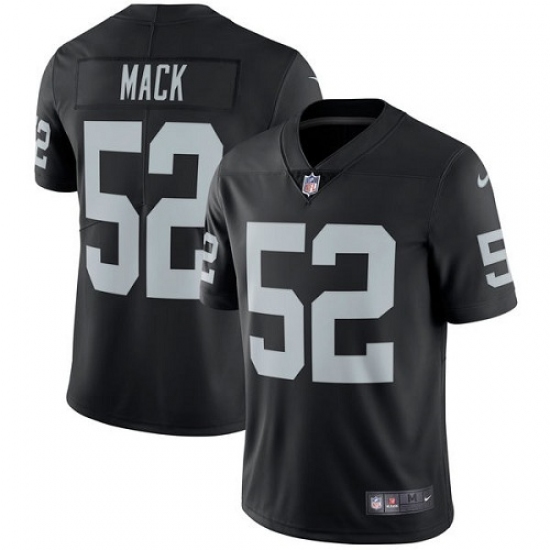 Youth Nike Oakland Raiders 52 Khalil Mack Black Team Color Vapor Untouchable Limited Player NFL Jersey