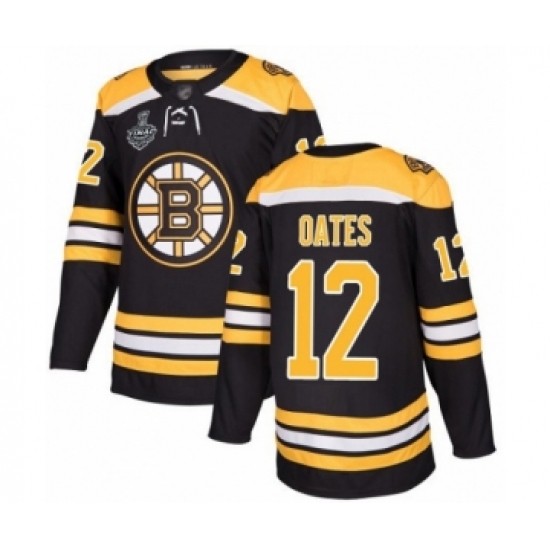 Youth Boston Bruins 12 Adam Oates Authentic Black Home 2019 Stanley Cup Final Bound Hockey Jersey