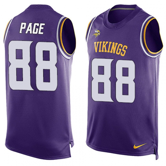 Men's Nike Minnesota Vikings 88 Alan Page Limited Purple Player Name & Number Tank Top NFL Jersey