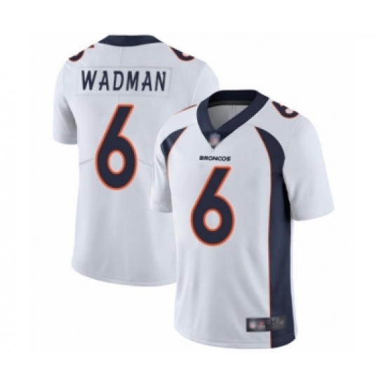 Youth Denver Broncos 6 Colby Wadman White Vapor Untouchable Limited Player Football Jersey