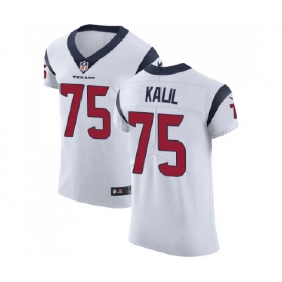 Men's Houston Texans 75 Matt Kalil White Vapor Untouchable Elite Player Football Jersey