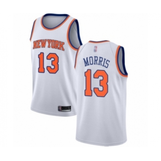 Youth New York Knicks 13 Marcus Morris Swingman White Basketball Jersey - Association Edition