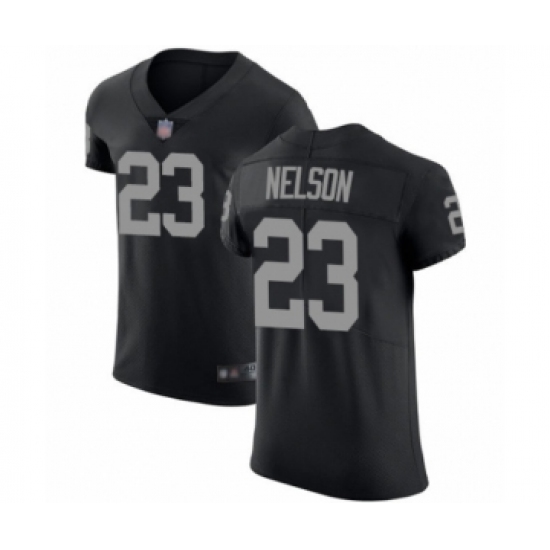 Men's Oakland Raiders 23 Nick Nelson Black Team Color Vapor Untouchable Elite Player Football Jersey