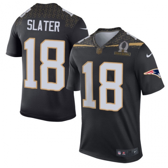 Men's Nike New England Patriots 18 Matthew Slater Elite Black Team Irvin 2016 Pro Bowl NFL Jersey