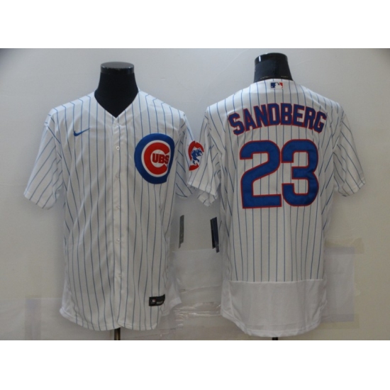 Men's Nike Chicago Cubs 23 Ryne Sandberg White Authentic Collection Jersey