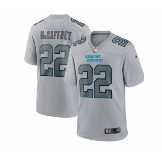 Men's Carolina Panthers 22 Christian McCaffrey Gray Atmosphere Fashion Stitched Game Jersey