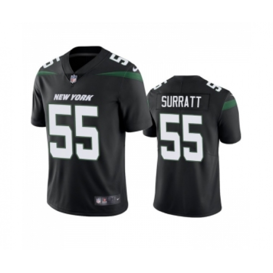 Men's New York Jets 55 Chazz Surratt Black Vapor Untouchable Limited Stitched Jersey
