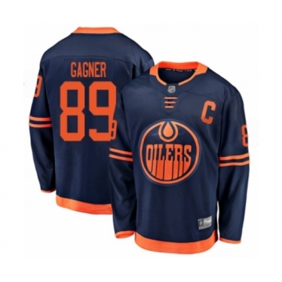 Men's Edmonton Oilers 89 Sam Gagner Authentic Navy Blue Alternate Fanatics Branded Breakaway Hockey Jersey