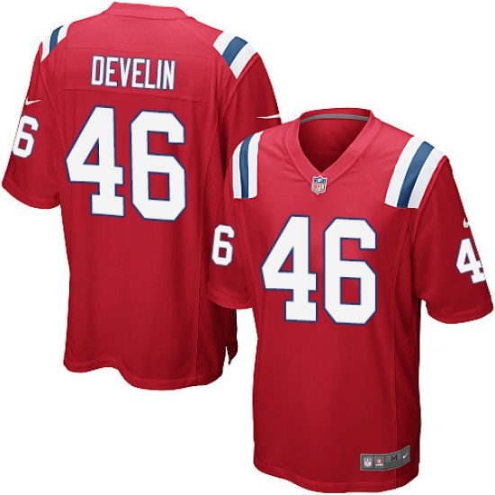 Men's Nike New England Patriots 46 James Develin Game Red Alternate NFL Jersey