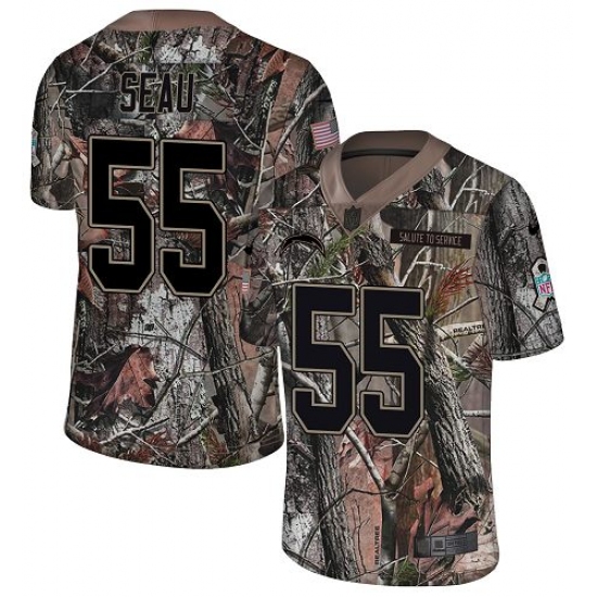 Men's Nike Los Angeles Chargers 55 Junior Seau Limited Camo Rush Realtree NFL Jersey