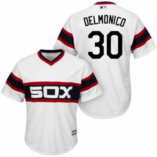 Men's Majestic Chicago White Sox 30 Nicky Delmonico Replica White 2013 Alternate Home Cool Base MLB Jersey