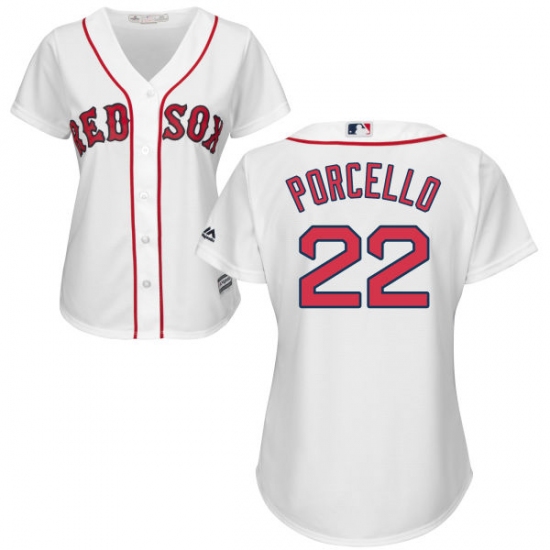 Women's Majestic Boston Red Sox 22 Rick Porcello Replica White Home MLB Jersey
