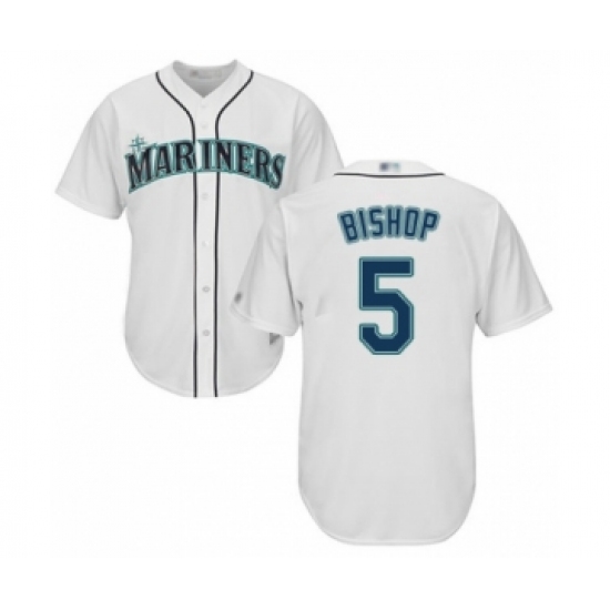 Youth Seattle Mariners 5 Braden Bishop Authentic White Home Cool Base Baseball Player Jersey