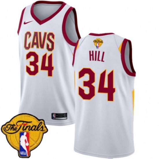 Youth Nike Cleveland Cavaliers 34 Tyrone Hill Authentic White 2018 NBA Finals Bound NBA Jersey - Association Edition