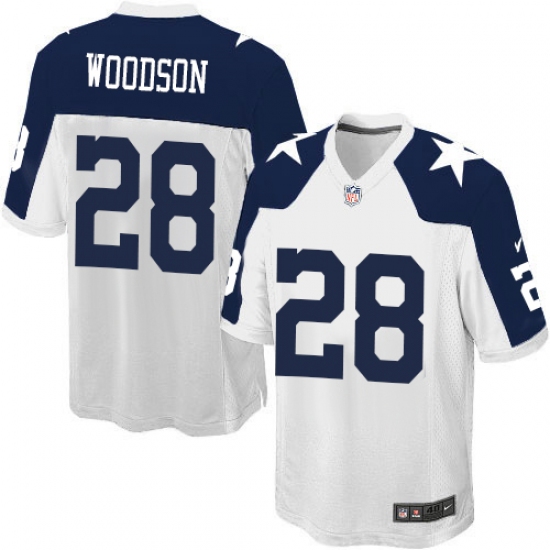 Men's Nike Dallas Cowboys 28 Darren Woodson Game White Throwback Alternate NFL Jersey