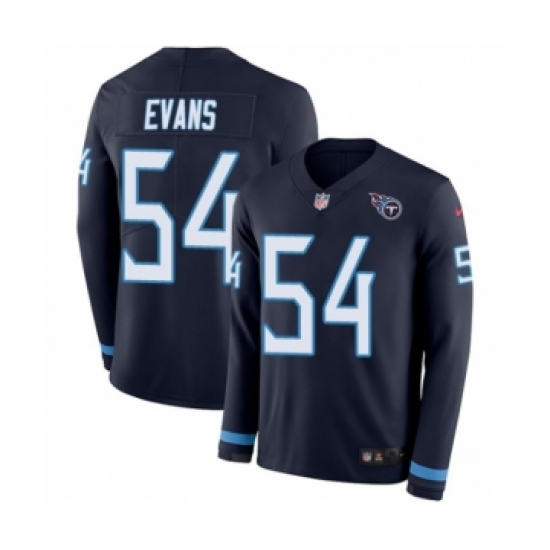 Men's Nike Tennessee Titans 54 Rashaan Evans Limited Navy Blue Therma Long Sleeve NFL Jersey