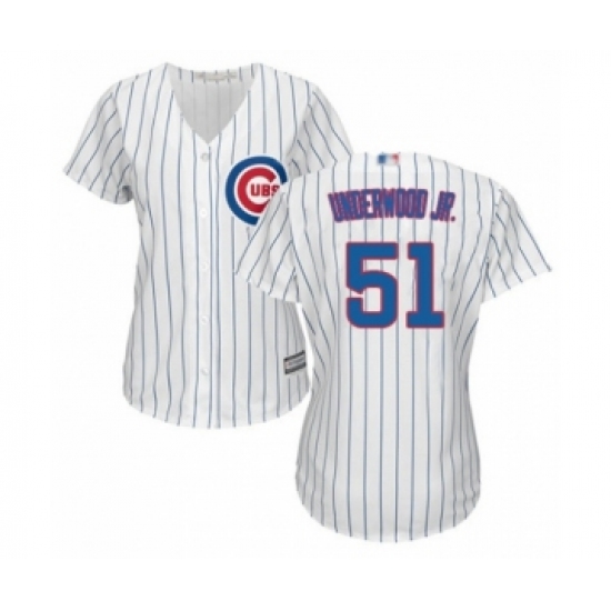 Women's Chicago Cubs 51 Duane Underwood Jr. Authentic White Home Cool Base Baseball Player Jersey