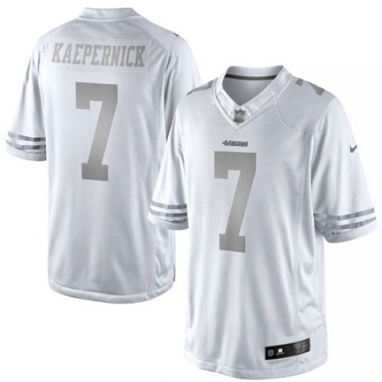 Men's Nike San Francisco 49ers 7 Colin Kaepernick Limited White Platinum NFL Jersey