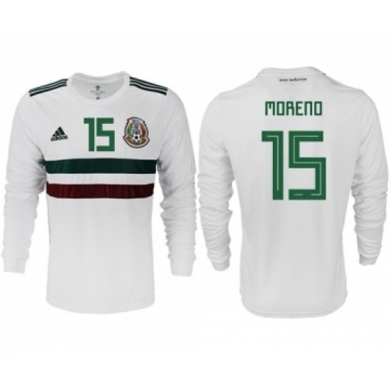 Mexico 15 Moreno Away Long Sleeves Soccer Country Jersey