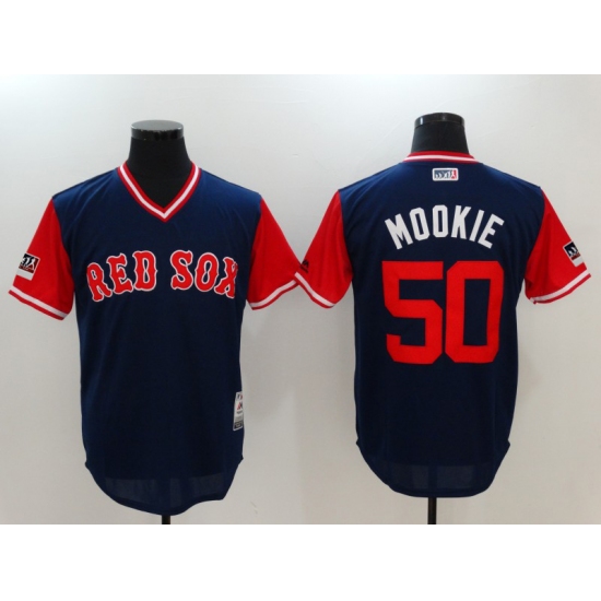 Men's Boston Red Sox 50 Mookie Betts Mookie Navy Players Weekend Team Jersey