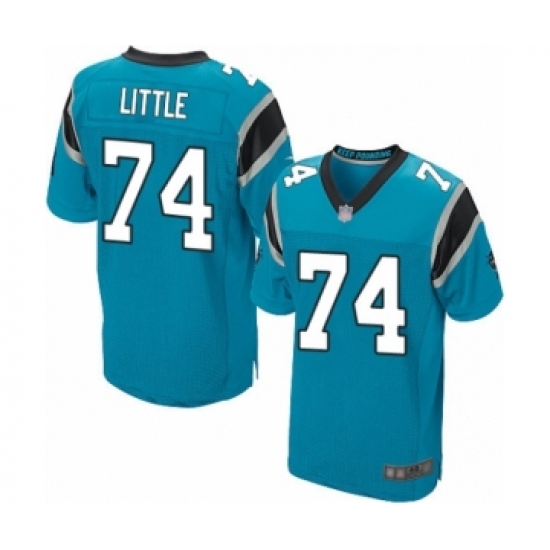 Men's Carolina Panthers 74 Greg Little Elite Blue Alternate Football Jersey