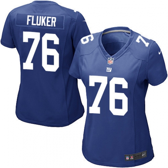 Women's Nike New York Giants 76 D.J. Fluker Game Royal Blue Team Color NFL Jersey