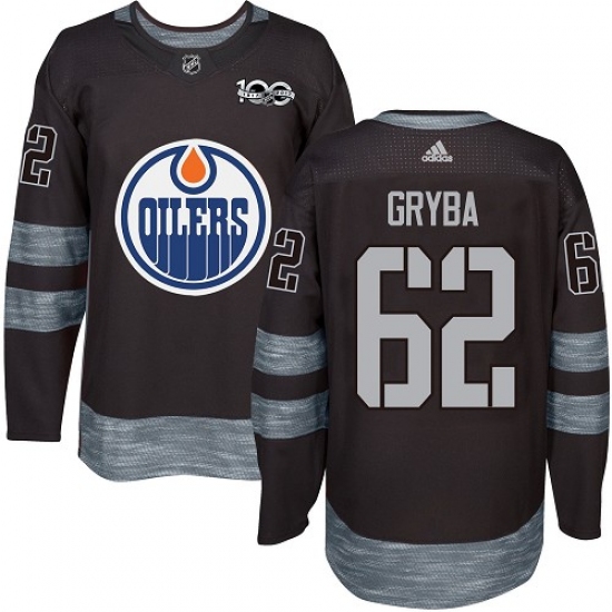 Men's Adidas Edmonton Oilers 62 Eric Gryba Authentic Black 1917-2017 100th Anniversary NHL Jersey