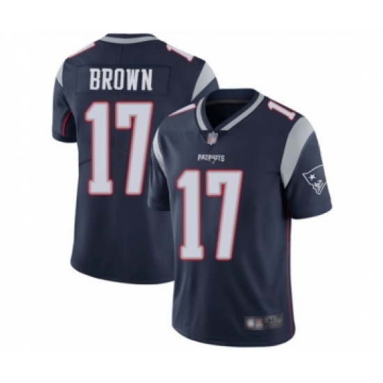 Men's New England Patriots 17 Antonio Brown Navy Blue Team Color Vapor Untouchable Limited Player Football Jersey