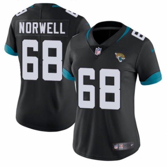 Women's Nike Jacksonville Jaguars 68 Andrew Norwell Teal Green Team Color Vapor Untouchable Limited Player NFL Jersey