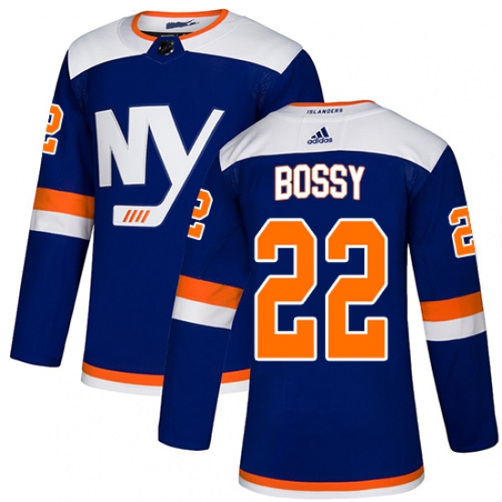 Men's Adidas New York Islanders 22 Mike Bossy Premier Blue Alternate NHL Jersey