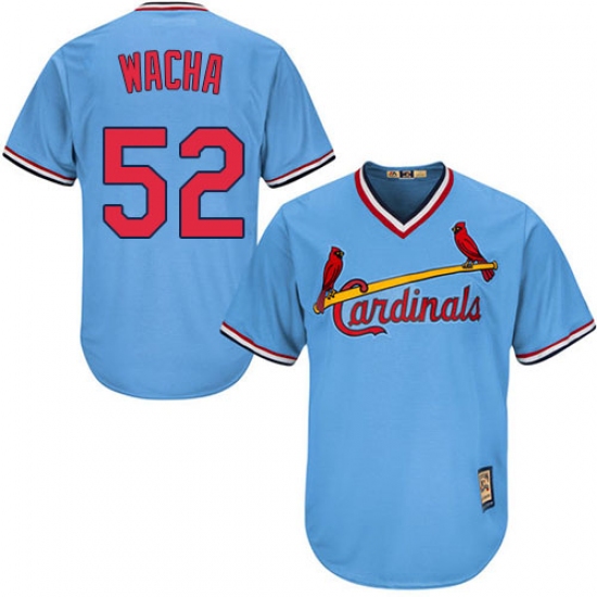 Men's Majestic St. Louis Cardinals 52 Michael Wacha Replica Light Blue Cooperstown MLB Jersey