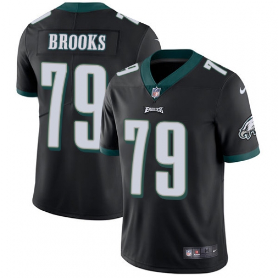 Men's Nike Philadelphia Eagles 79 Brandon Brooks Black Alternate Vapor Untouchable Limited Player NFL Jersey