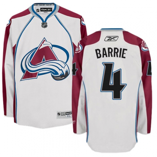 Men's Reebok Colorado Avalanche 4 Tyson Barrie Authentic White Away NHL Jersey