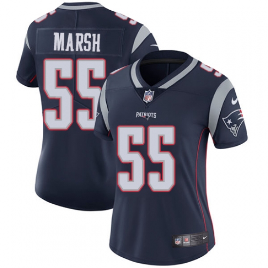 Women's Nike New England Patriots 55 Cassius Marsh Navy Blue Team Color Vapor Untouchable Limited Player NFL Jersey